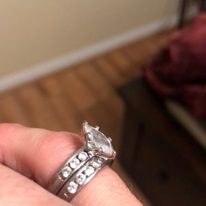 Women’s bridal set with marquee cubic zirconia